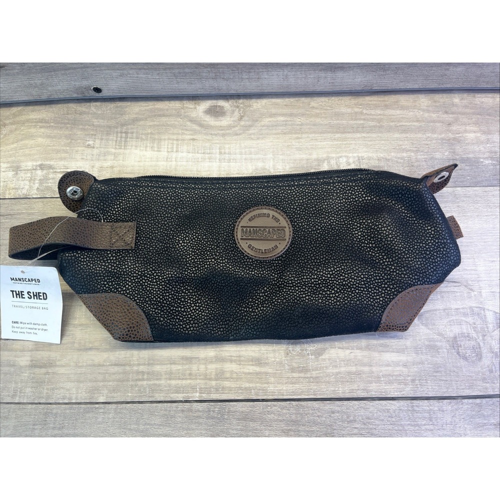 MANSCAPED The Shed Premium Quality Travel Storage Bag Black Brown